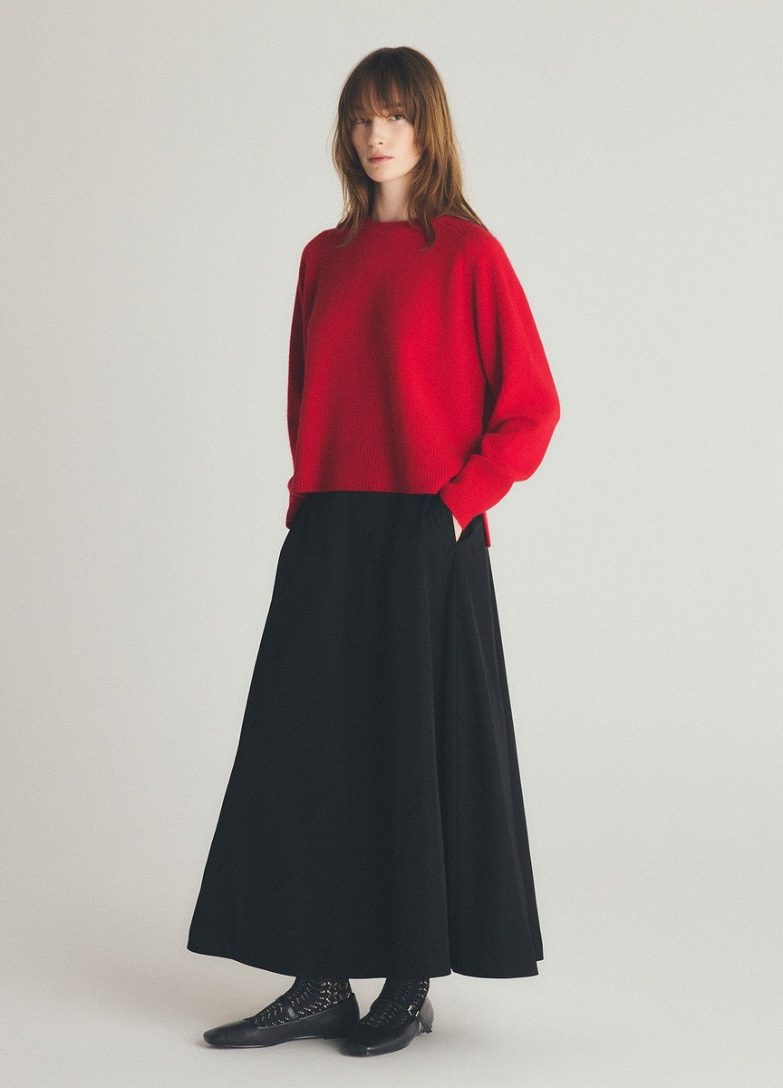 喀什米爾混紡圓領針織衫